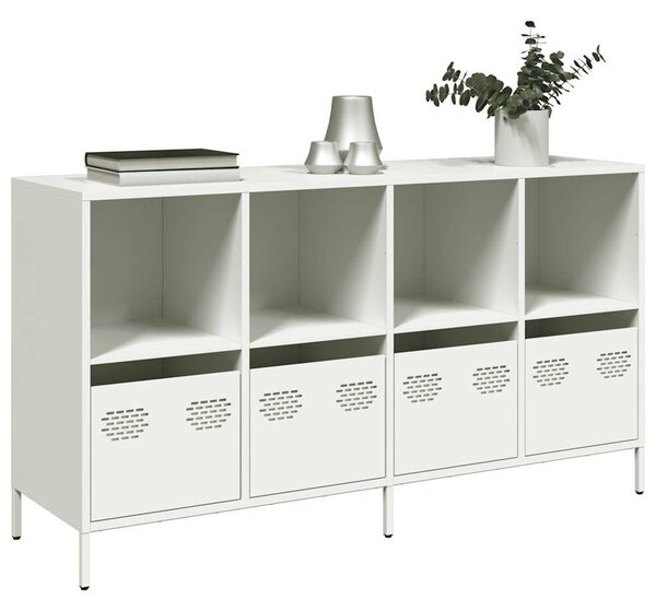 VidaXL fehér hidegen hengerelt acél tálalószekrény 135x39x73,5 cm