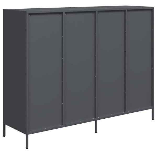 VidaXL antracit hidegen hengerelt acél tálalószekrény 135x39x103,5 cm
