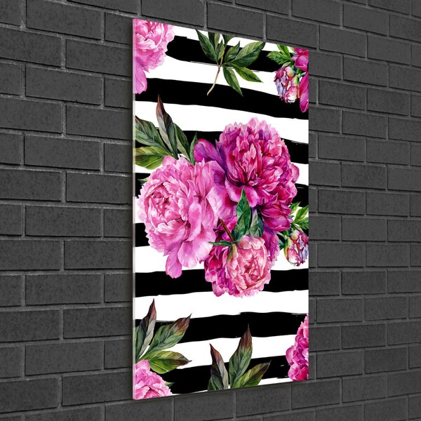 Photo kép üveg Peonies