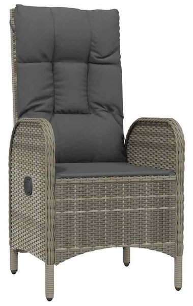9 részes szürke polyrattan kerti étkezőgarnitúra párnával