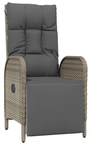 9 részes szürke polyrattan kerti étkezőgarnitúra párnával