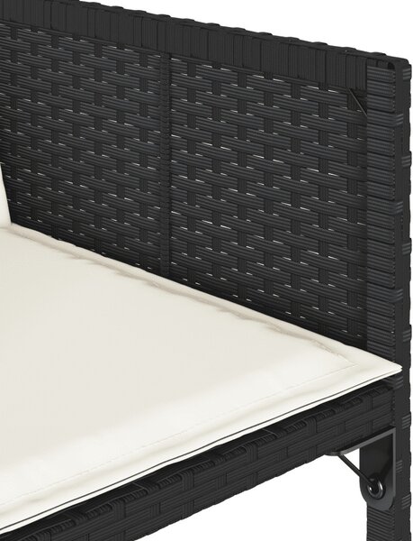13 részes fekete polyrattan kerti ülőgarnitúra párnákkal