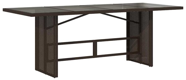 7 részes barna polyrattan kerti bisztrógarnitúra párnákkal