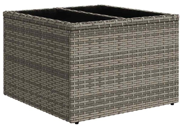11 részes világosszürke polyrattan kerti ülőgarnitúra párnákkal