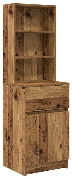 VidaXL antik fa színű szerelt fa éjjeliszekrény 39x35x125 cm