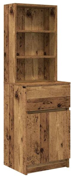 VidaXL antik fa színű szerelt fa éjjeliszekrény 39x35x125 cm