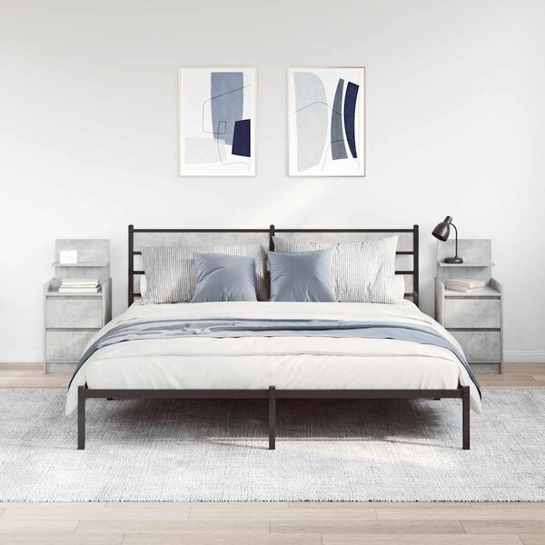 VidaXL 2 db betonszürke éjjeliszekrények 2 fiókkal 38x34x80 cm
