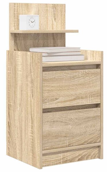 VidaXL 2 db sonoma tölgy színű éjjeliszekrények 2 fiókkal 38x34x80 cm