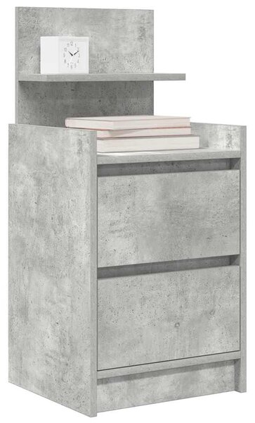 VidaXL 2 db betonszürke éjjeliszekrények 2 fiókkal 38x34x80 cm