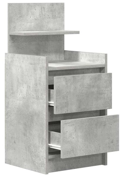 VidaXL 2 db betonszürke éjjeliszekrények 2 fiókkal 38x34x80 cm