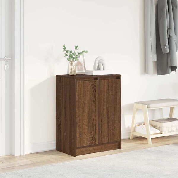 VidaXL barna tölgyszínű szerelt fa cipősszekrény 57x34x76 cm