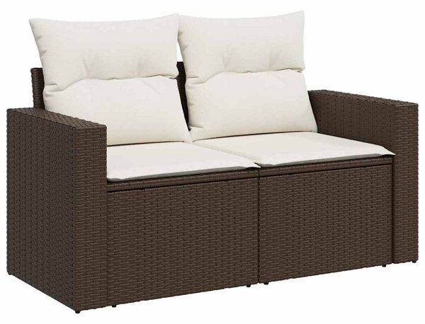 6 részes barna polyrattan kerti ülőgarnitúra párnával