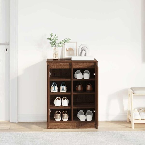 VidaXL barna tölgyszínű szerelt fa cipősszekrény 57x34x76 cm