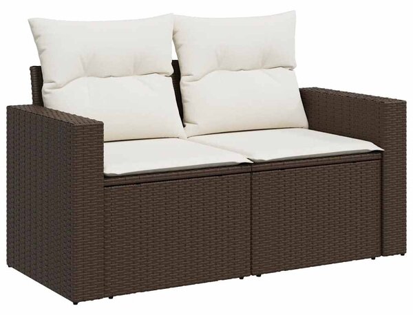 10 részes barna polyrattan kerti ülőgarnitúra párnákkal