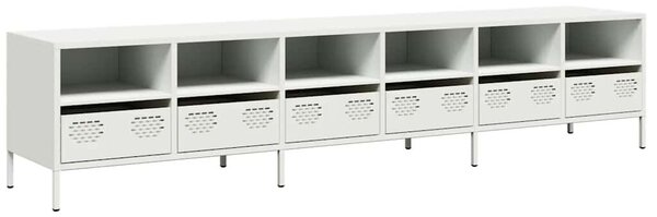 VidaXL fehér hidegen hengerelt acél TV-szekrény 202 x 39 x 43,5 cm