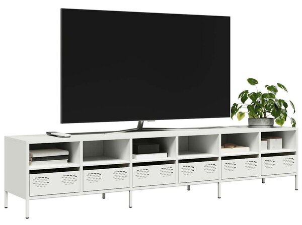 VidaXL fehér hidegen hengerelt acél TV-szekrény 202 x 39 x 43,5 cm