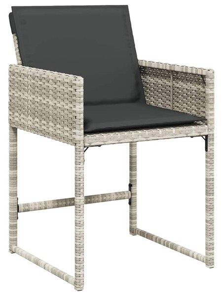 13 részes szürke polyrattan kerti étkezőgarnitúra párnákkal