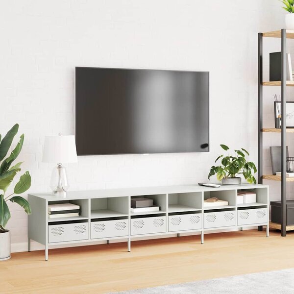 VidaXL fehér hidegen hengerelt acél TV-szekrény 202 x 39 x 43,5 cm