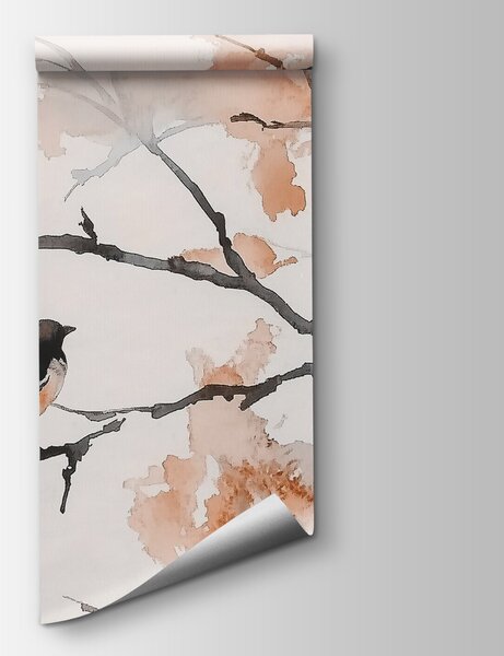 Fotótapéta Madárcsoport ül egy faágon, Akvarell fotótapéta, Népszerű fotótapéta, w09064v2 - Tapeko.hu