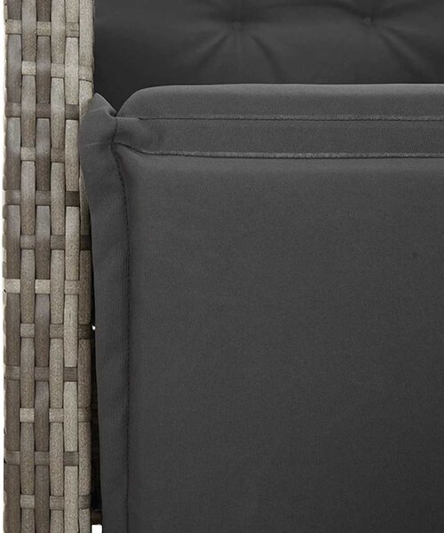 9 részes szürke polyrattan kerti bisztrógarnitúra párnákkal