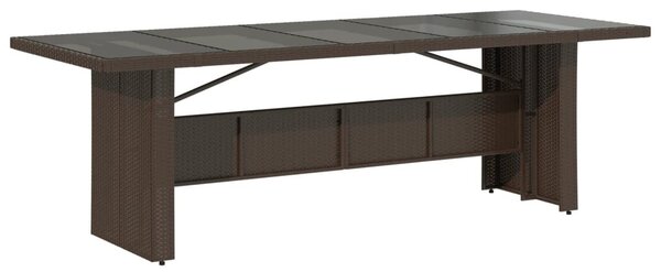 9 részes barna polyrattan kerti bisztrógarnitúra párnákkal