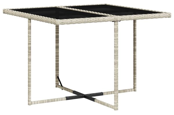 5részes világosszürke polyrattan kerti étkezőgarnitúra párnával