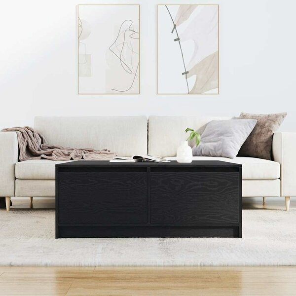 VidaXL fekete tölgyfa dohányzóasztal fiókokkal 100x100x40 cm