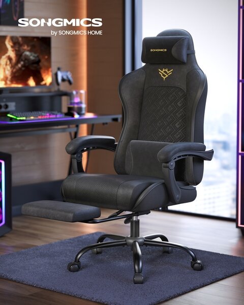 Gamer szék, Nerone, fekete, 70x70x133 cm