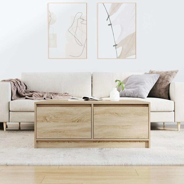 VidaXL tölgy színű dohányzóasztal fiókokkal 100x100x40 cm
