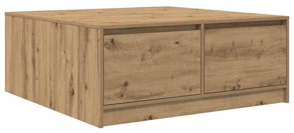 VidaXL kézműves tölgy dohányzóasztal fiókokkal 100x100x40 cm