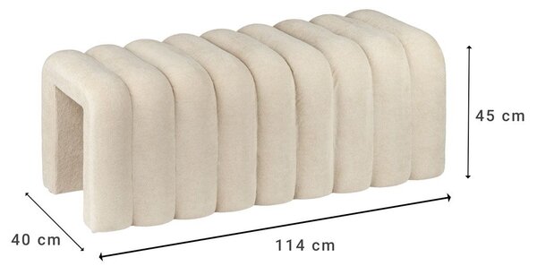 Pad U alakú, buklé szövettel 115x45 cm, krém - CHENILLE