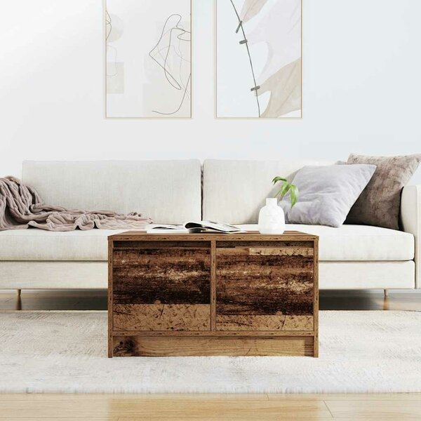 VidaXL antik fa dohányzóasztal fiókokkal 70,5x70x40 cm