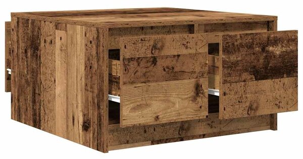 VidaXL antik fa dohányzóasztal fiókokkal 70,5x70x40 cm