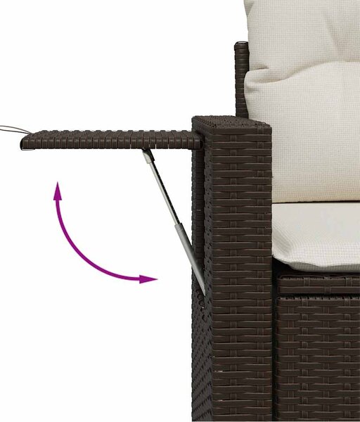 6 részes barna polyrattan kerti ülőgarnitúra párnával