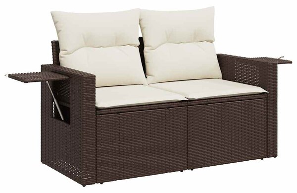 5 részes barna polyrattan kerti ülőgarnitúra párnával