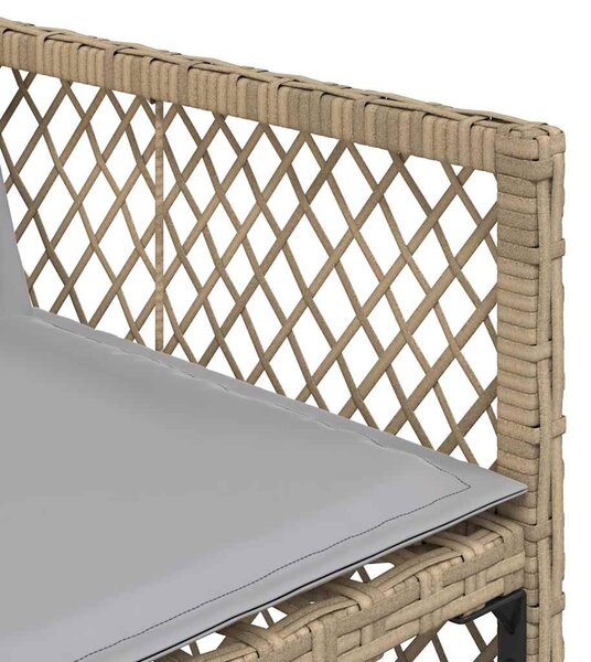 13részes vegyes bézs polyrattan kerti étkezőgarnitúra párnákkal