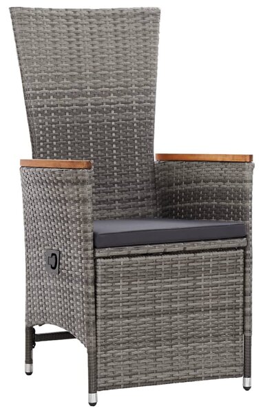 11 részes szürke polyrattan kerti ülőgarnitúra párnákkal