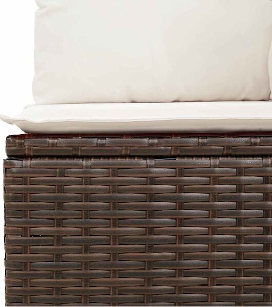 9 részes barna polyrattan kerti ülőgarnitúra párnákkal