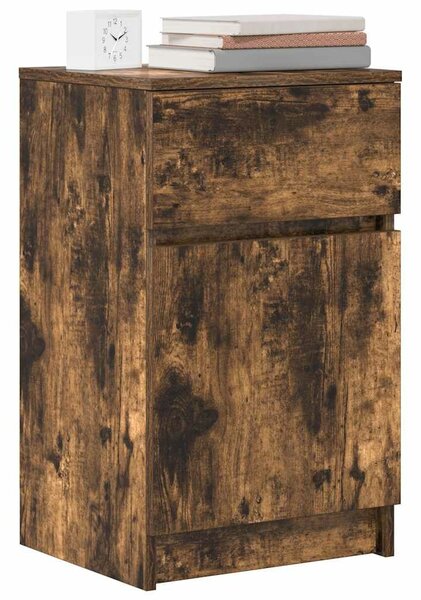 VidaXL 2 db füstös tölgy színű szerelt fa éjjeliszekrény 39x35x65 cm