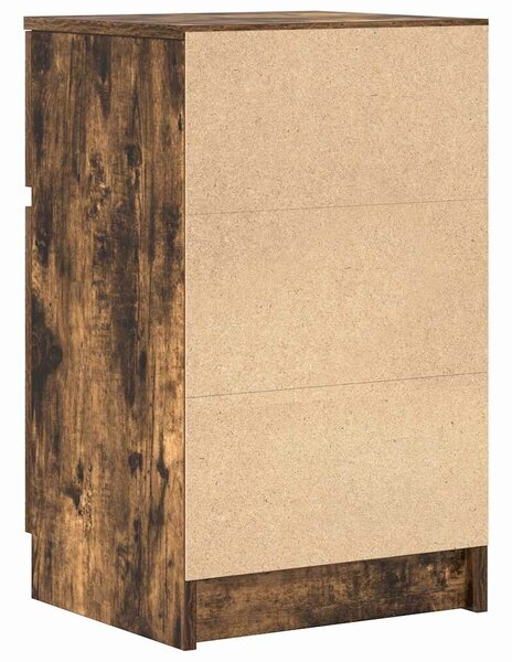 VidaXL 2 db füstös tölgy színű szerelt fa éjjeliszekrény 39x35x65 cm
