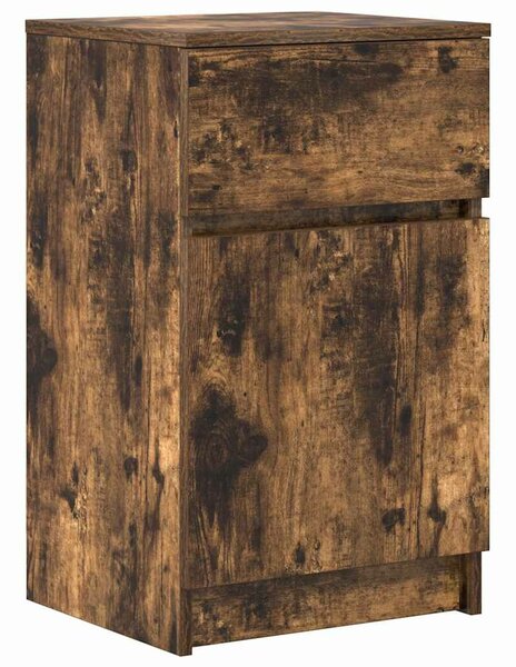 VidaXL 2 db füstös tölgy színű szerelt fa éjjeliszekrény 39x35x65 cm