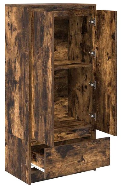 VidaXL füstös tölgy színű szerelt fa szekrény fiókkal 55,5x34x119,5 cm