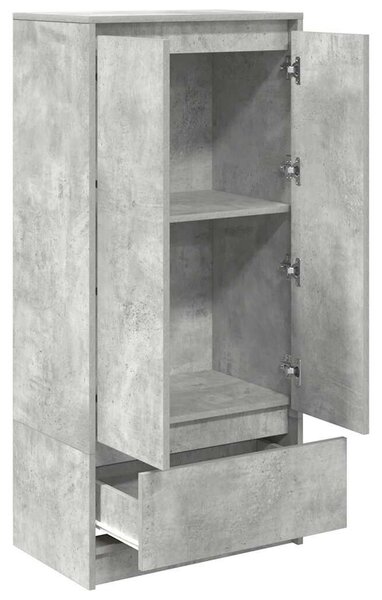 VidaXL betonszürke szerelt fa szekrény fiókkal 55,5x34x119,5 cm
