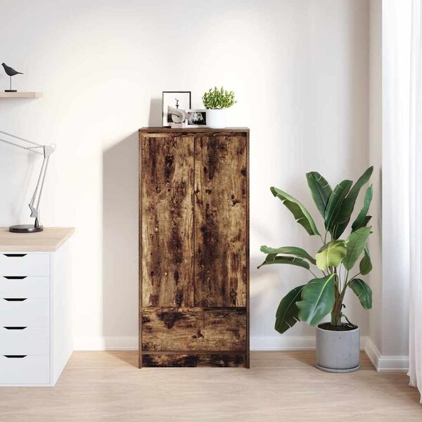 VidaXL füstös tölgy színű szerelt fa szekrény fiókkal 55,5x34x119,5 cm