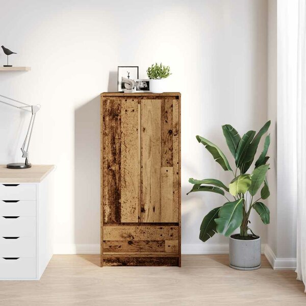 VidaXL antik fa szerelt fa szekrény fiókkal 55,5x34x119,5 cm
