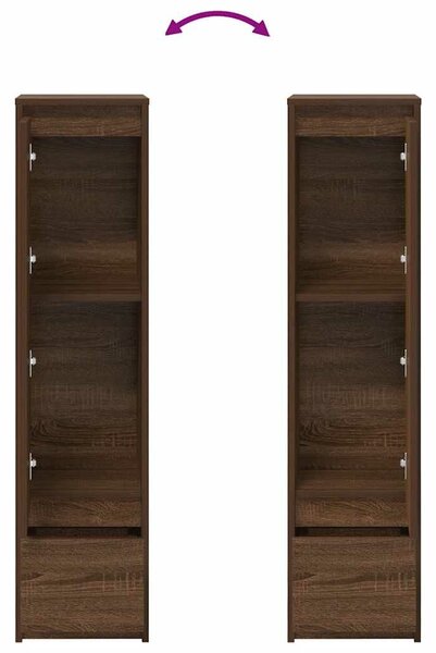 VidaXL barna tölgy szerelt fa magasszekrény 29,5x34x119,5 cm