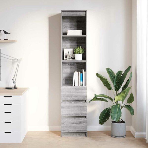 VidaXL szürke sonoma szerelt fa magasszekrény 37,5x35x180 cm