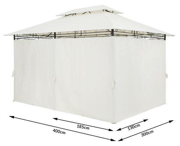 Casaria® Topas kerti pavilon 4x3 m - krém