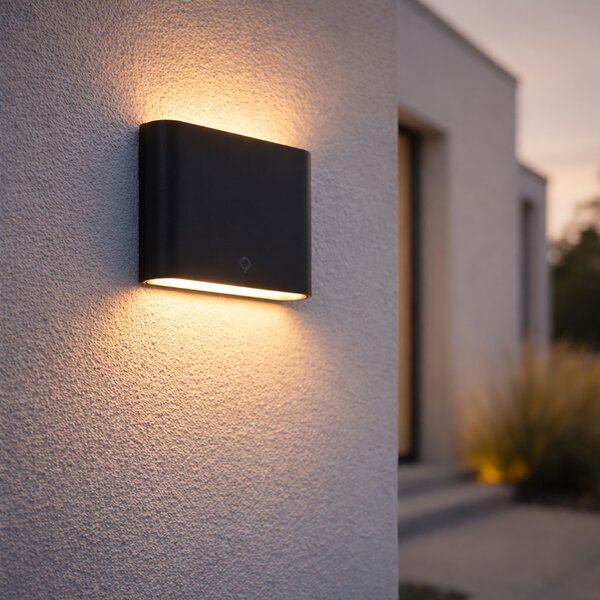 Modern kültéri fali lámpa fekete 11,5 cm beépített LED-del IP65 - Batt