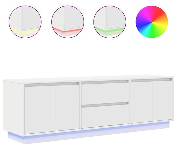 VidaXL fehér TV-szekrény LED-lámpákkal 160,5x41x50 cm